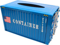 Shipping Container Tissue Box Cover – Sturdy All-Metal Construction, Fits XL US Tissue Boxes – Industrial Decor for Homes, Offices, Restaurants & Man Caves (Blue)