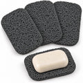 4 Pack Soap Saver Pads for Bar Soap, 4.5 x 3 Inch Soap Lifter Pads, Quick Drain Soap Holder for Soap Dish, Kitchen Sink, Bathroom, Shower and Bathtub, Gray