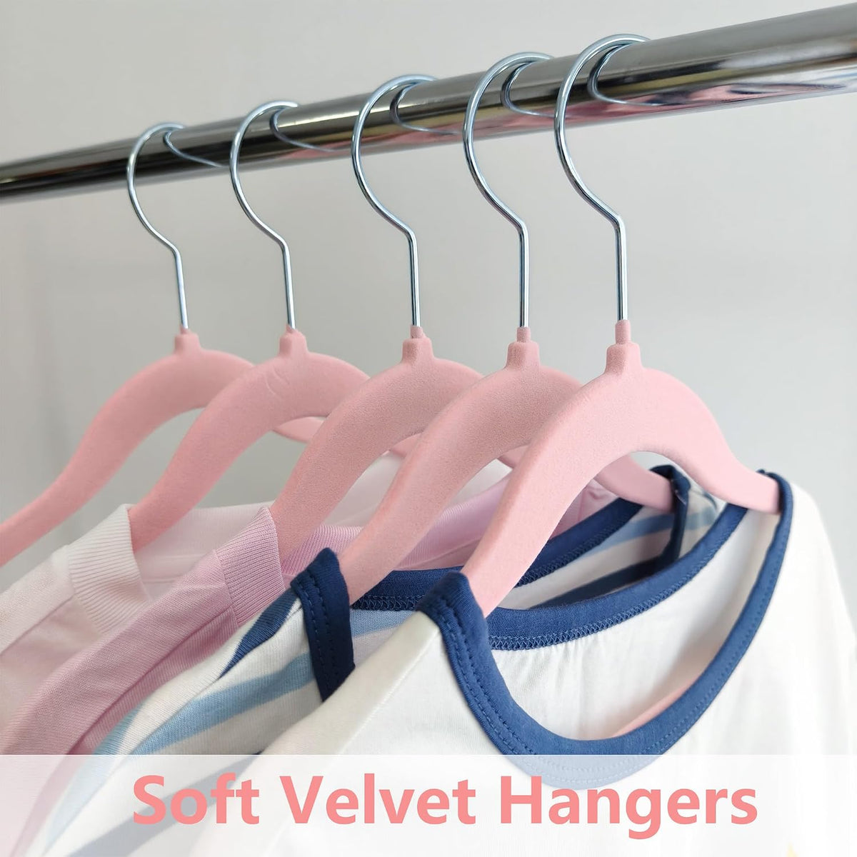 60 Pack Pink Velvet Kids Clothes Hangers - 11.6in for Ages 4-10,with 360° Swivel Hook, Non-Slip, Space-Saving Slim Felt Hangers for Kids Coats, Jackets, Dresses,Shirts, Suits & T-Shirts
