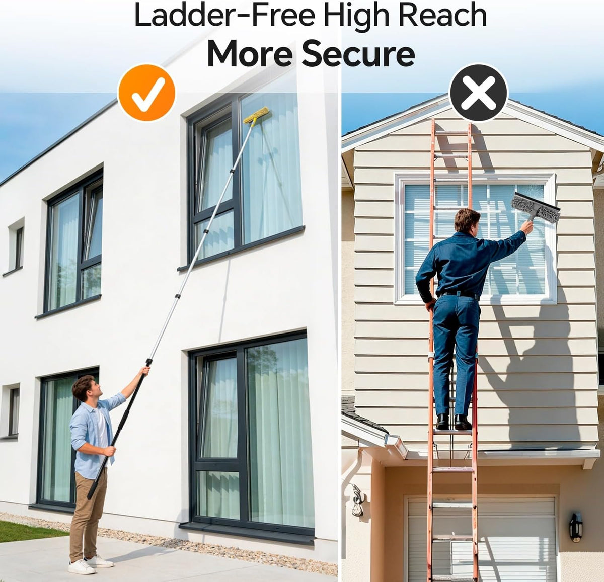 5-in-1 20Ft 4-Stage Telescoping Extension Pole Kit for Cleaning