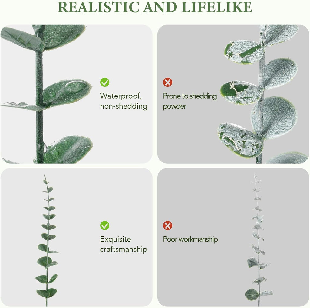 80 Pcs Artificial Eucalyptus Stems Fake Eucalyptus Leaves Eucalyptus Plant