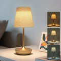 Cordless Table Lamp Rechargeable, Fabric Shade Bedside Lamp