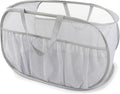 Collapsible Laundry Baskets, Upgrade Pop Up Laundry Hamper with Convenient Bags, Foldable Laundry Basket Mesh Light Weight, Easy to Carry Clothes Hampers for Laundry, Dorm, Toys, Travel Grey