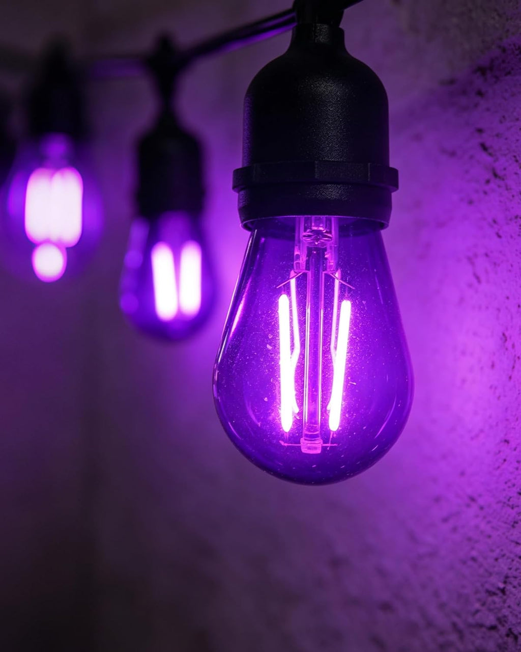 15 Pack S14 LED Purple Light Bulbs, Shatterproof 2 Watt