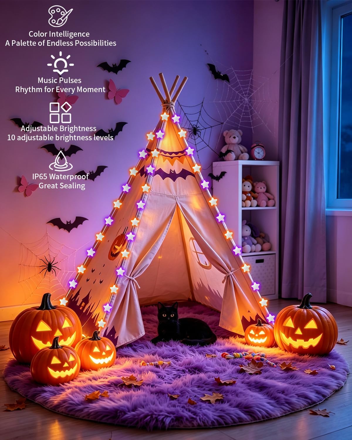 Super RGB Smart Star Fairy Lights 65.6Ft, 16M Color Changing String Lights with Remote & APP Control, Music Sync, Timer, RGB DIY Colored Twinkle Lights Hanging for Indoor Bedroom Party Birthday Decor