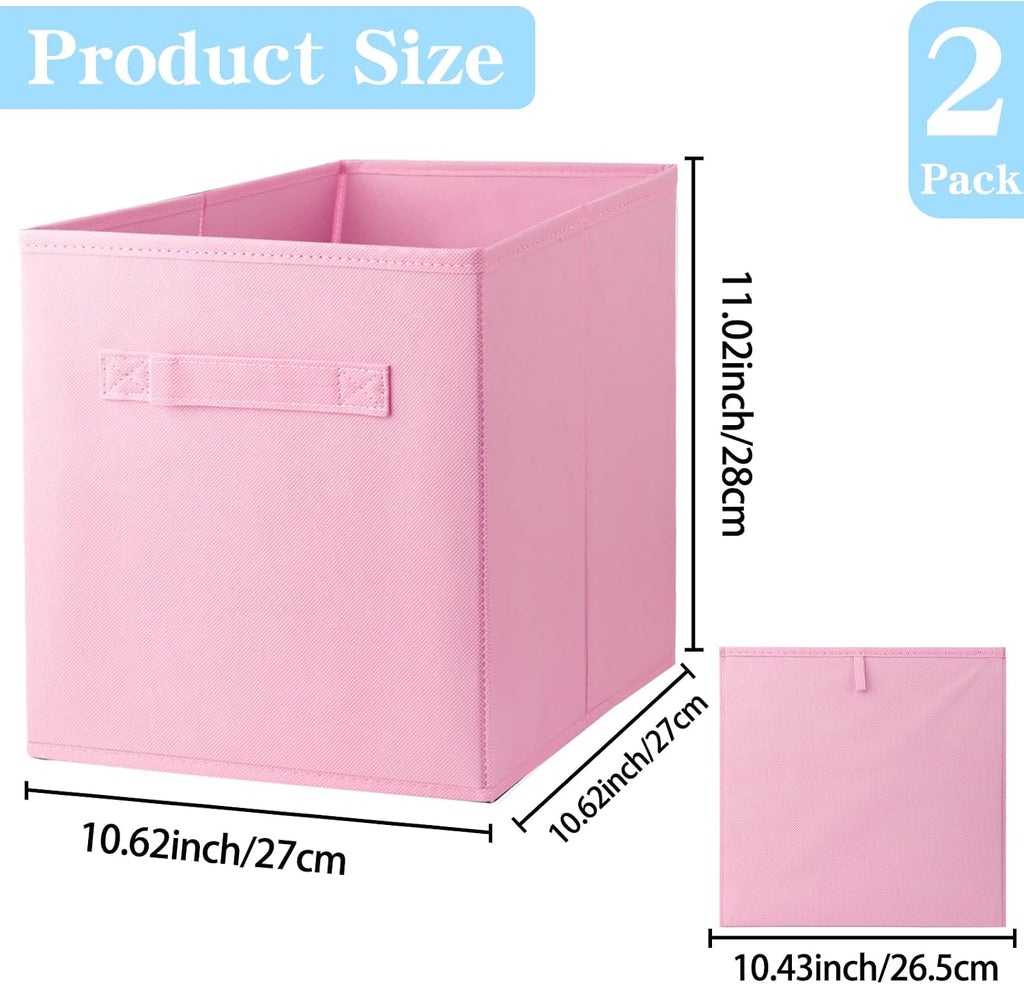 10.5" Collapsible Storage Cubes, Fabric Foldable Storage Bins With Handles