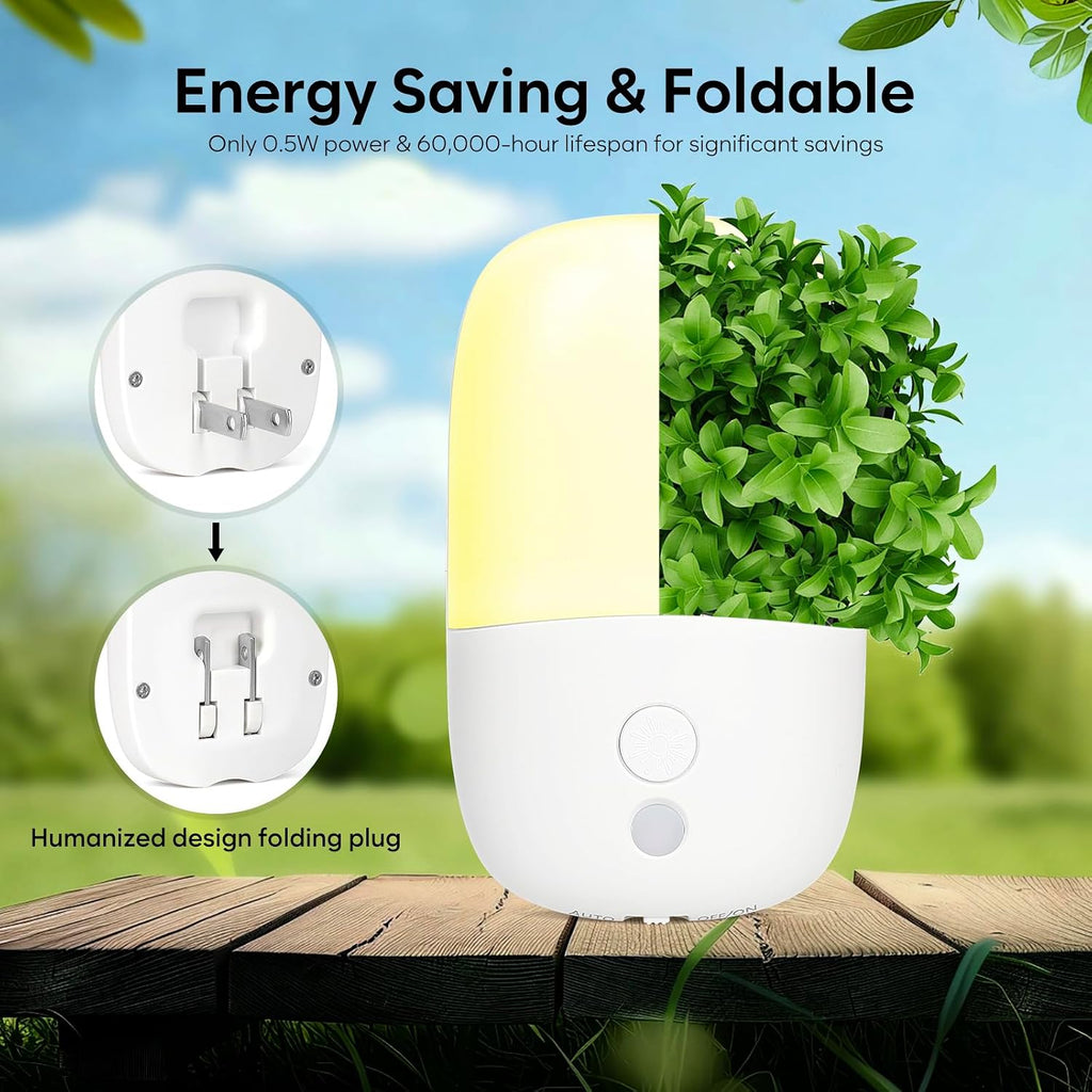 Night Lights Plug into Wall, Dimmable LED Nightlight with Sensor, 4 Pack