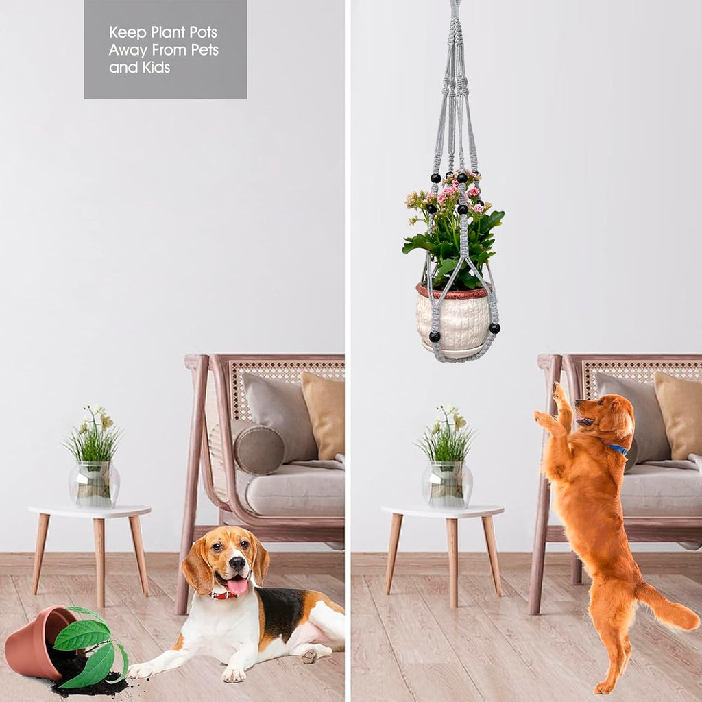 RIFNY Macrame Plant Hanger Indoor, Hanging Plant Holder, White, 2 PCS