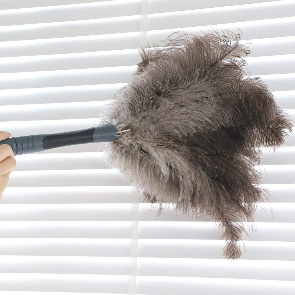 Midoneat Ostrich Feather Duster, Big and Soft and Fluffy Microfiber Duster,22 inch (Gray)