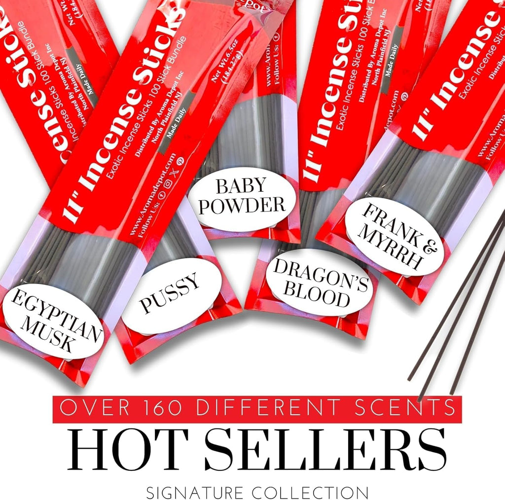 Desire Type Most Exotic 11'' Incense Sticks. Approx. 85 to 100 Sticks Per Bundle, Each Natural Stick Burns for 45 mins to 1 Hour Each Long Lasting Guarantee 100% Pure