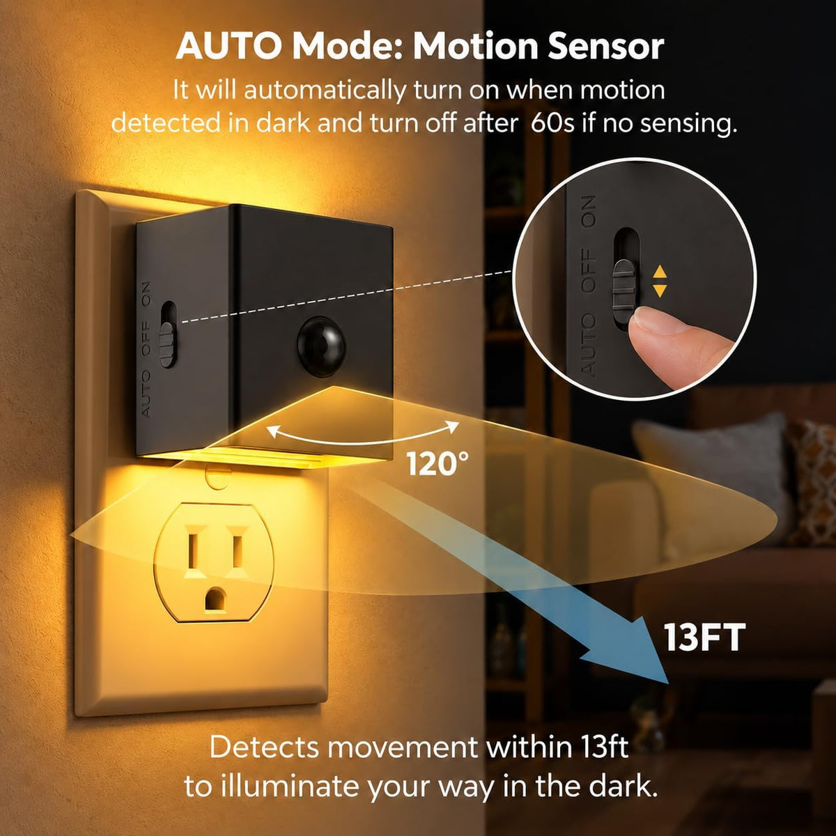 L LOHAS LED Plug in Night Light with Motion Sensor and Dusk to Dawn Sensor