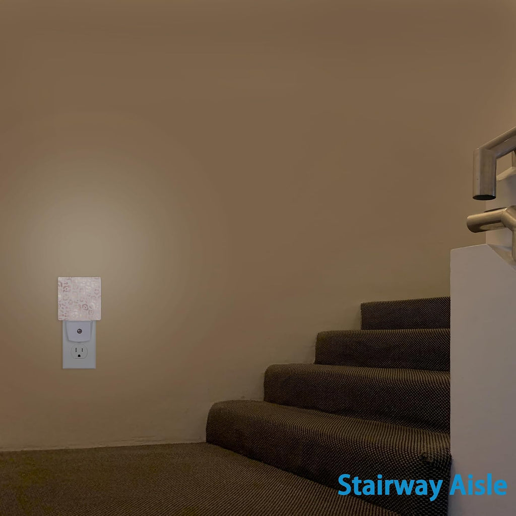 Night Lights Plug into Wall Rose Gold Leopard Night Lights Dusk to Dawn Sensor Led Lamp for Women Men,Led Lights for Stairway/Hallway/Bedroom,0.5W