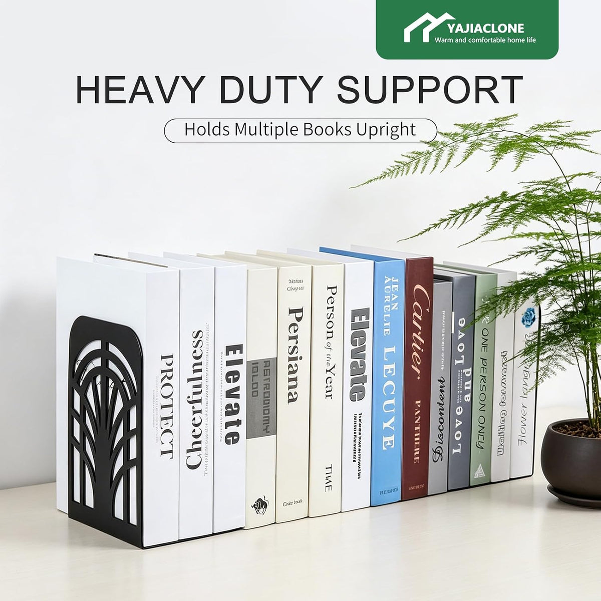 Heavy Duty Metal Bookends for Heavy Books, Non Slip Set of 2