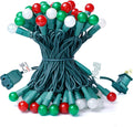 BOHON Red White and Green Christmas Lights Outdoor 24FT 70 LED G15