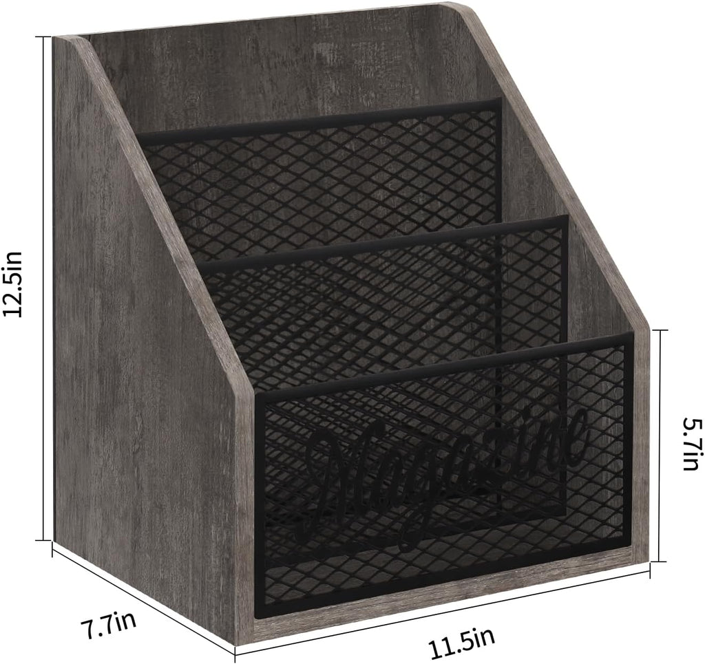 YINMIT 3 Tier Magazine Rack, Stepped Magazine Holder Floor for Home Storage