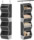 Hanging Closet Organizer Bins for Closet Organization Storage 4 Shelf Black