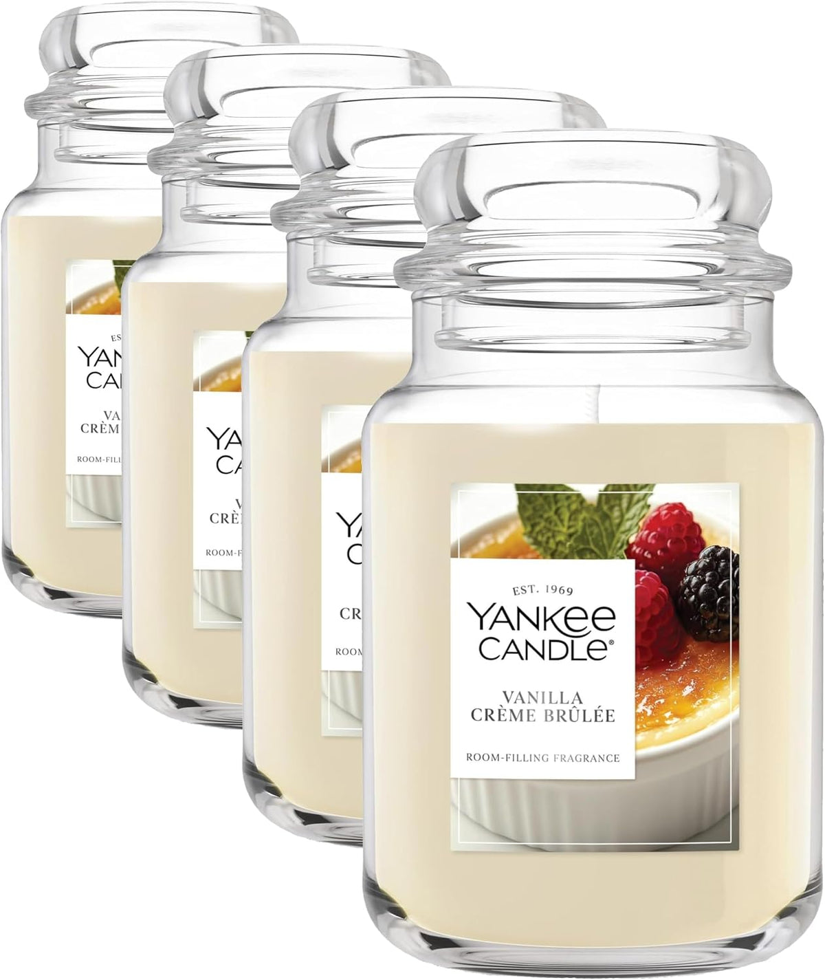 Yankee Candle Vanilla Crème Brûlée Scented Candle, 22oz Large Jar (Pack of 4)
