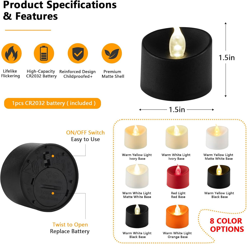 Tea Lights Candles Flameless Candles Battery Operated Warm White, 100 Pack