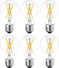 GvvooHome Dimmable E26 LED Bulb 6W, 60 watt Equivalent, A19 Clear Glass LED Light Bulb 5000K Daylight, Vintage LED Edison Bulbs for Ceiling Fan, 90+CRI, 600LM, 6 Pack