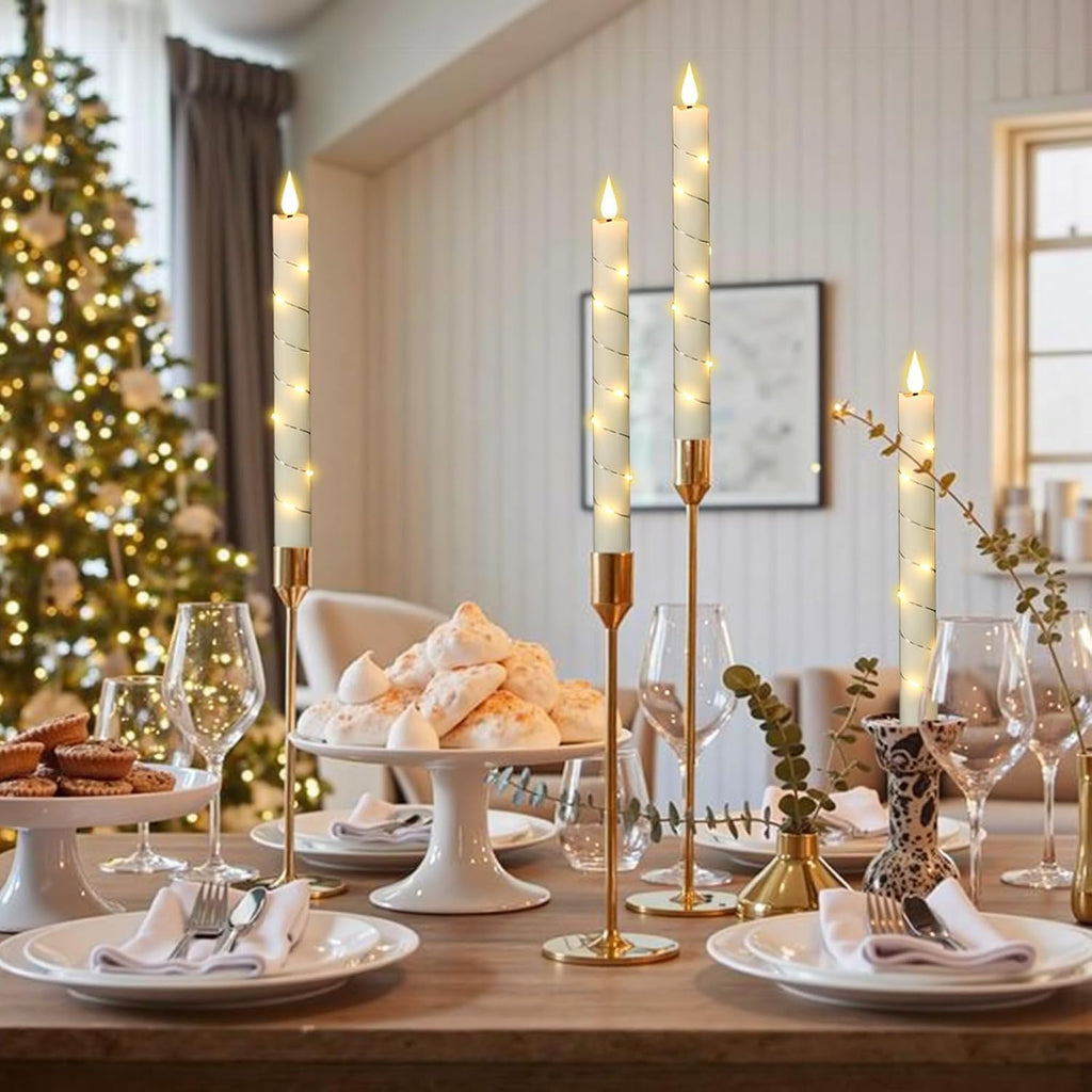 Flameless Taper Candles Battery Operated LED Candlesticks with Remote Wax
