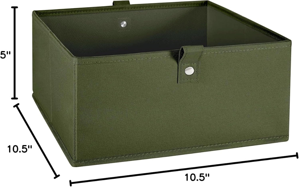 RiverRidge Folding Storage Bins - 2-pack of 5in Tall Olive Cubes