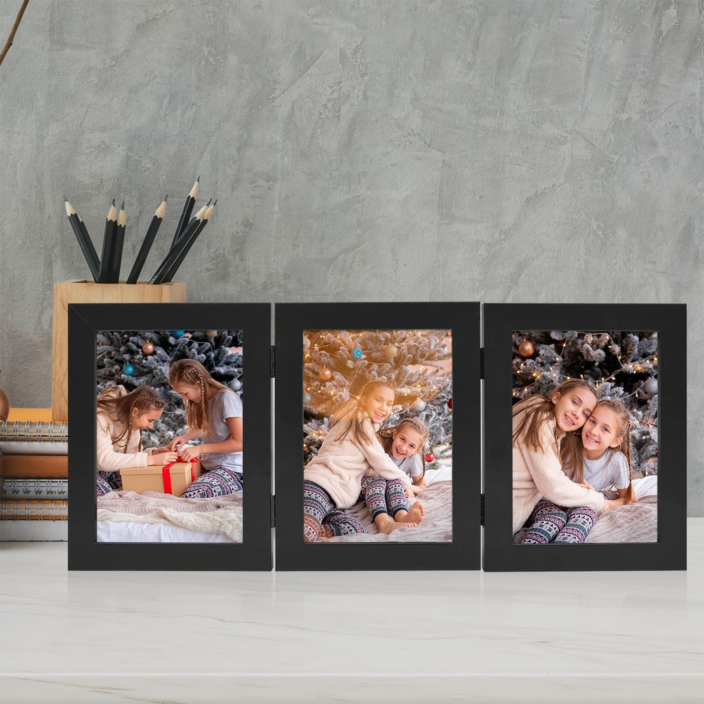 Frametory, 5x7 Triple Picture Frames Black, 1 Pack