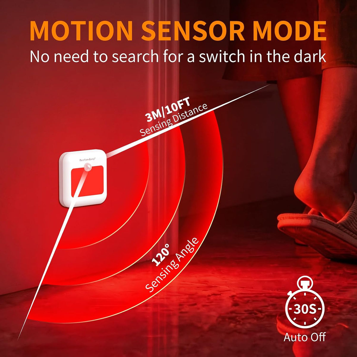 Red Light Motion Sensor Night Lights Rechargeable Red Lights Stick on Magnetic Lights 670nm Red Light Lamp for Sleep, Bathroom, Bedroom, Stair, Hallway, Travel, Home Decor, 4Pack