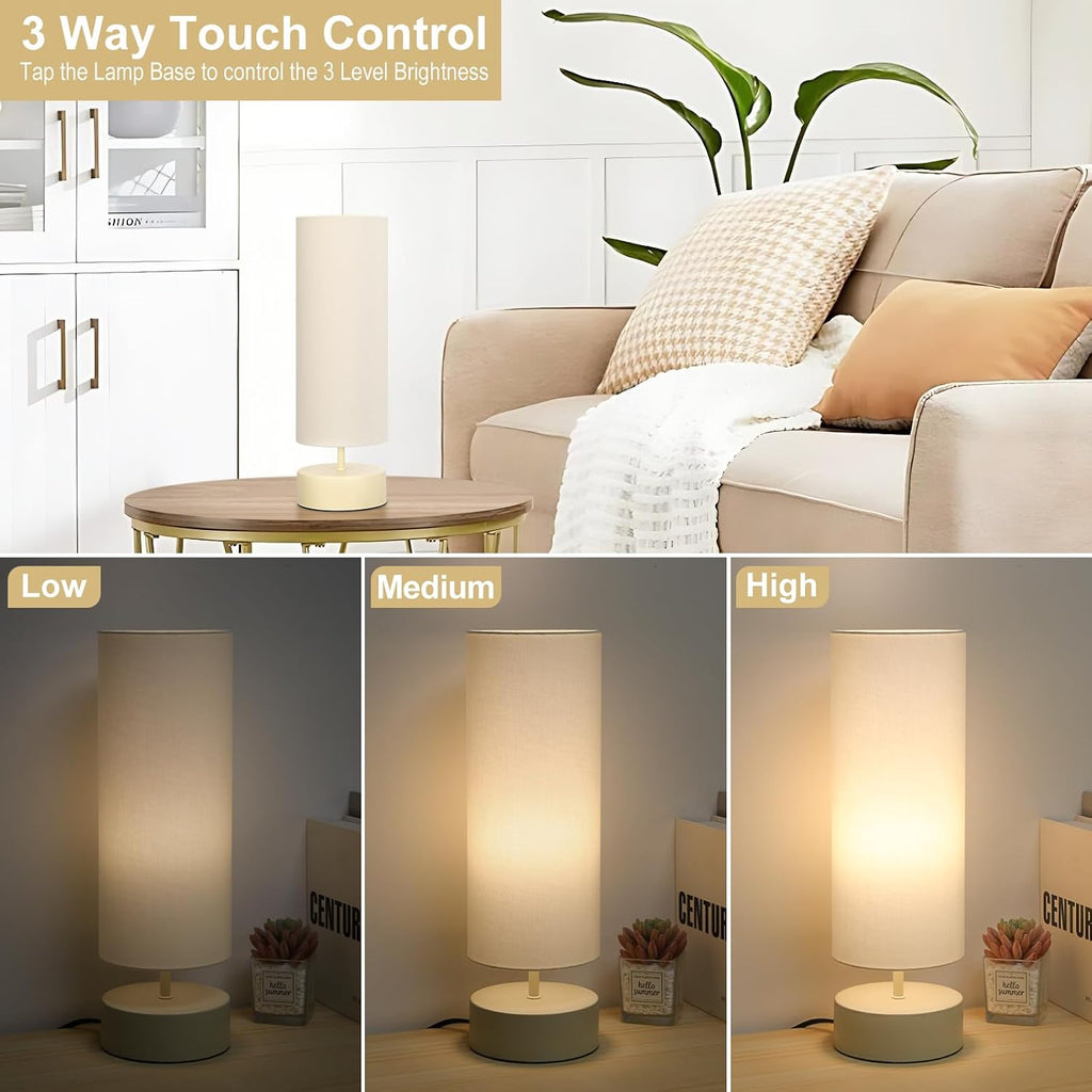 Touch Control Table Lamp, 3 Way Dimmable Bedside Lamp, Modern Desk Lamp