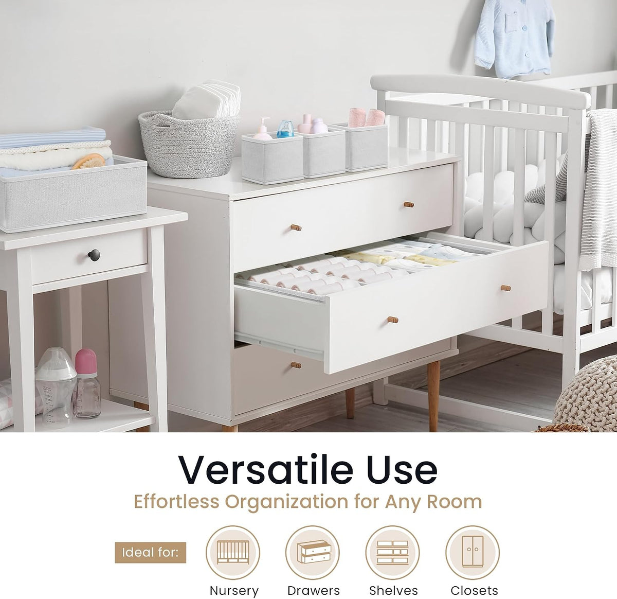 Reli. Dresser Drawer Organizers 14 Pack | Baby Clothes, Nursery Organizer