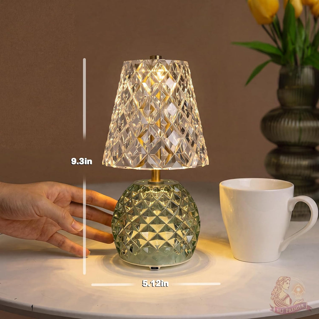 MJ PREMIER Rechargeable Table Lamp Cordless Mushroom Lamp with Timer Green