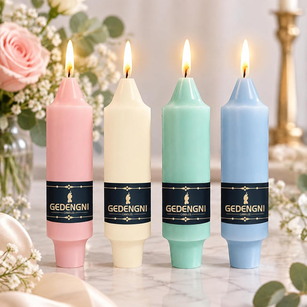 Pastel Taper Candles 4 Pack, 5 Inch Mixed Color Handmade Candles