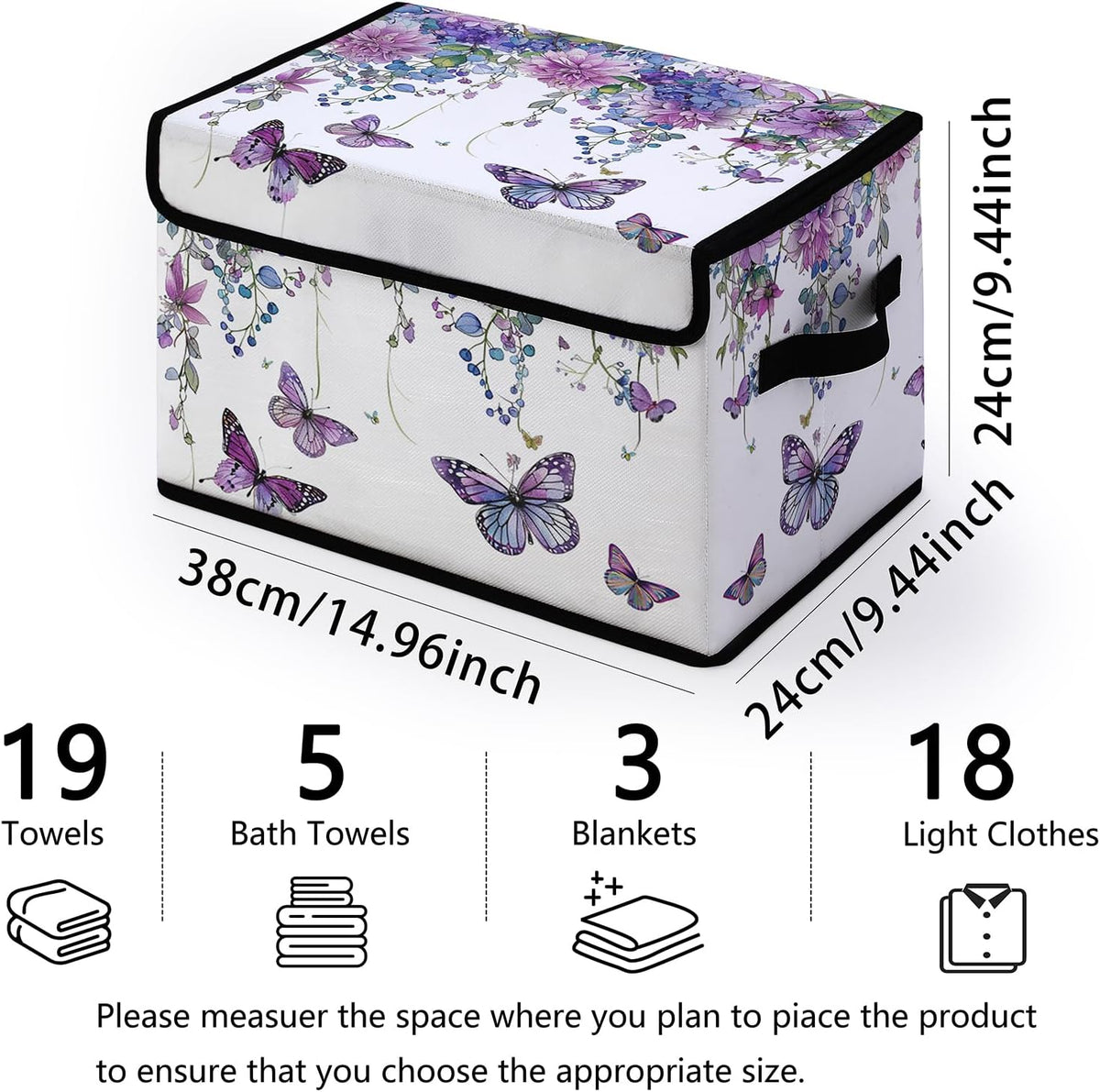 Fabric Storage Bins with Lids,Under Bed Storage Containers 3Pack
