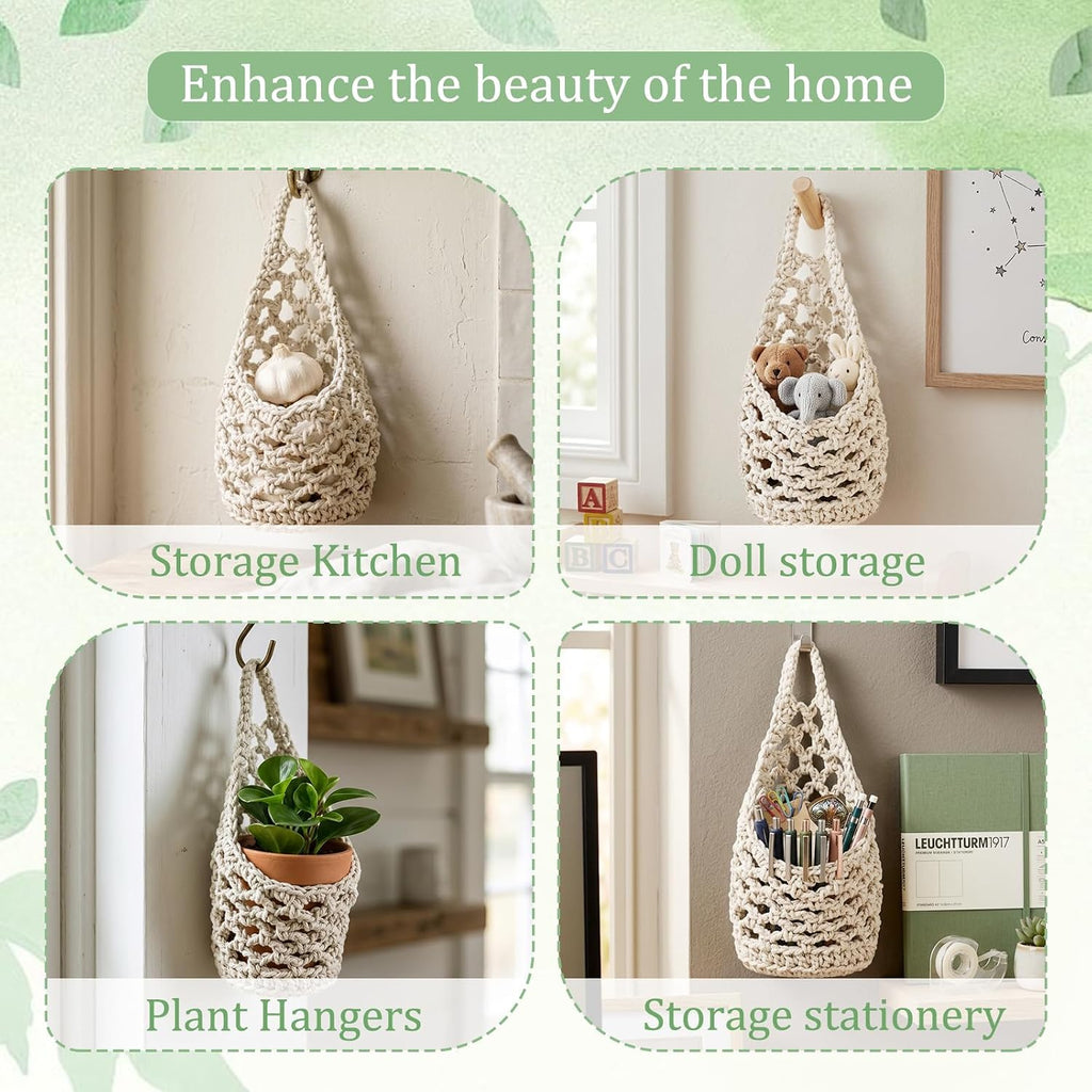 6-in Hanging Planters for Indoor Beige 2 Pcs