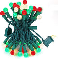 BOHON Red White and Green Christmas Lights Faceted G15 50 LED 17ft Plug in