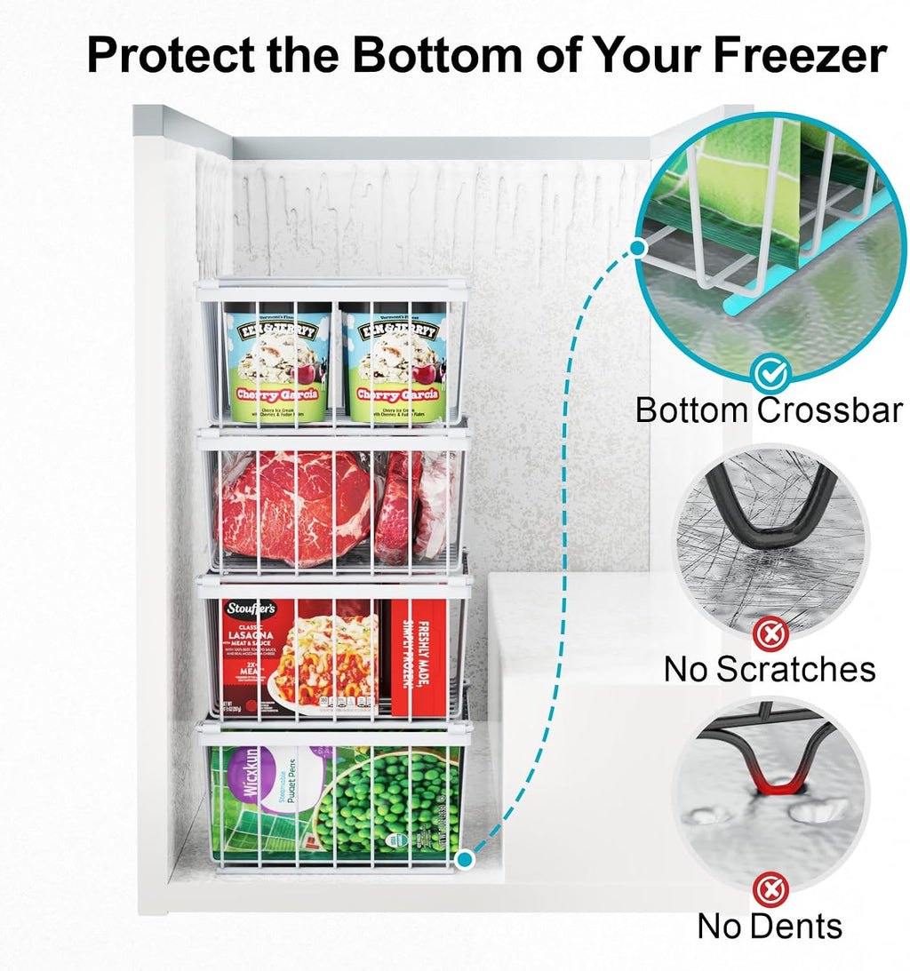 iSPECLE Chest Freezer Organizer - Storage Baskets for 5 Cu.Ft, 4 Pack