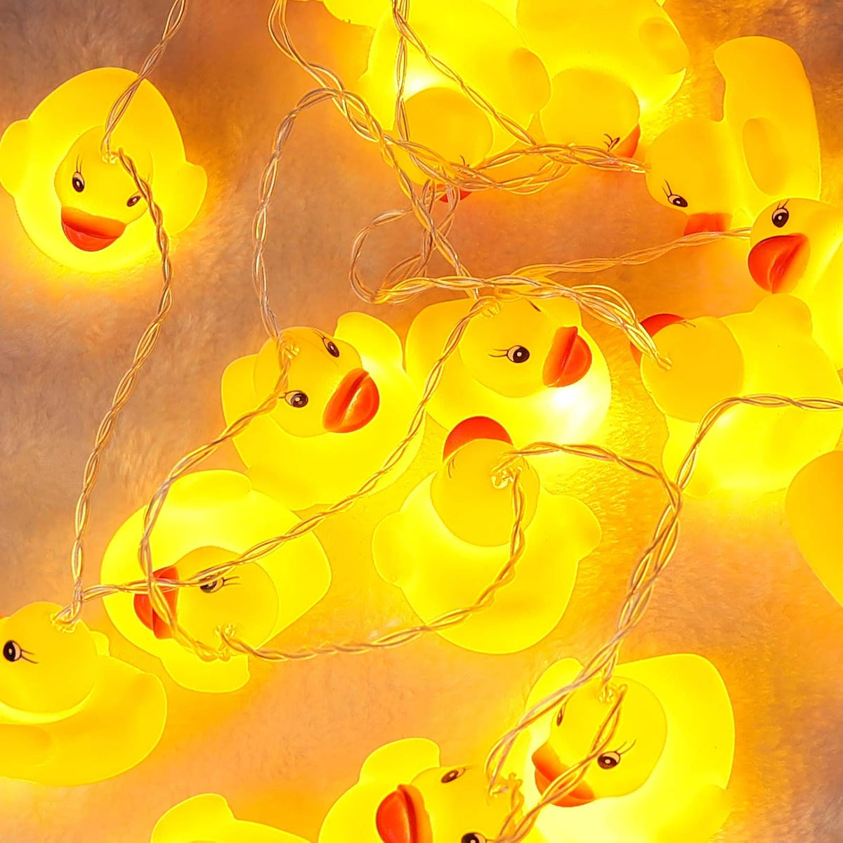 AceList 20 LED Children's Room LED String Lights for Holiday Wall Window Tree Decorative Party Yard Garden Kids Bedroom Living Dorm Uses Squeeze Sound Squeaky - Duck