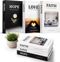 Decorative Faux Books for Home Decor, Fake Books Set of 3, Faith, Love & Hope Themed, Coffee Table, Shelf, Mantle Display
