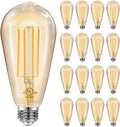 DAYBETTER 16 Pack Vintage LED Edison Bulbs, E26 Led Bulb 60W Equivalent, Dimmable Led Light Bulbs, High Brightness 800 LM Amber Warm 2200K, ST58 Antique Filament Bulbs, Clear Glass Style for Home