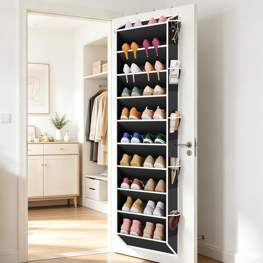 VTRIN Over the Door Shoe Organizer Hanging Shoe Rack for Closet, Black