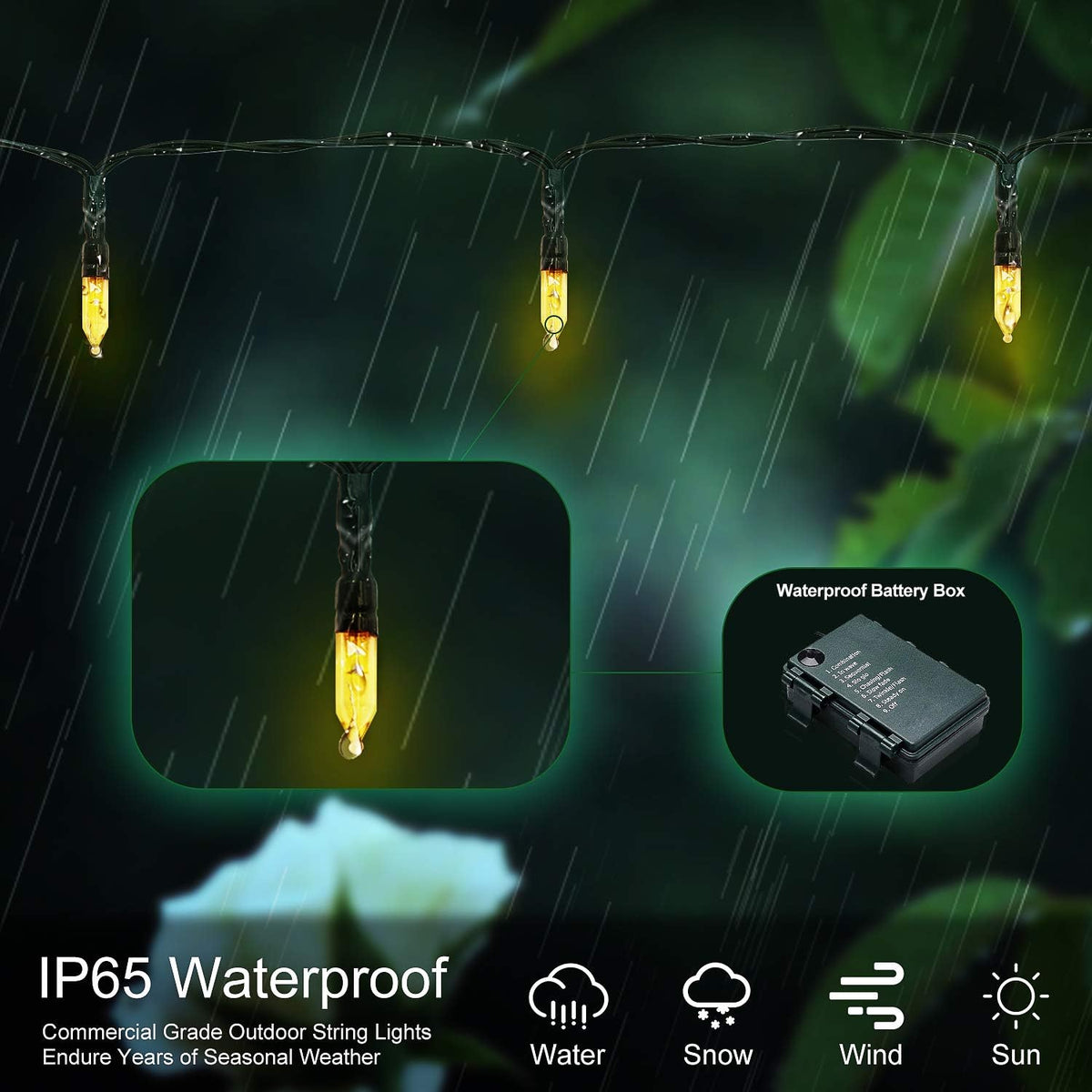 18ft 50 LED Battery Operated Christmas Lights, 8 Modes with Timer - Waterproof for Indoor & Outdoor Decor
