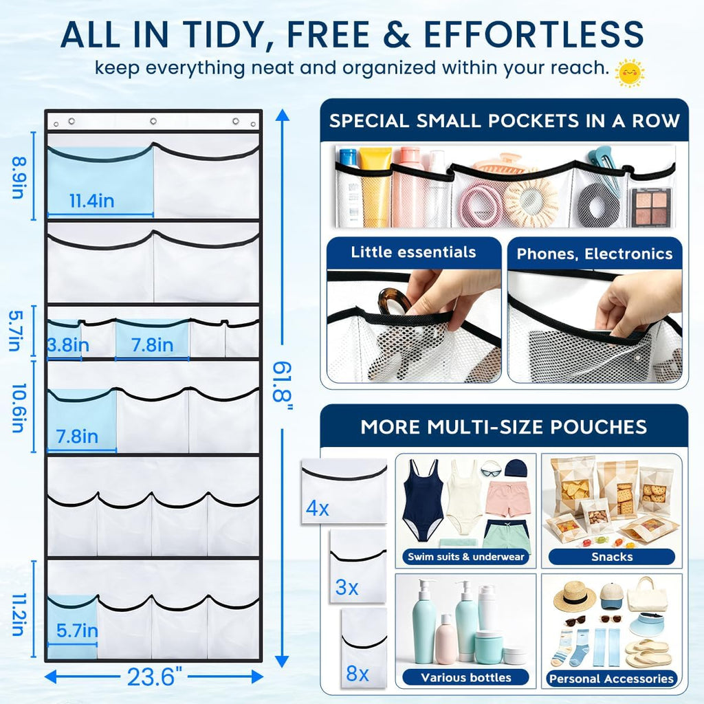 Over The Door hanging Organizer for Cruise Ships Cabins Essentials
