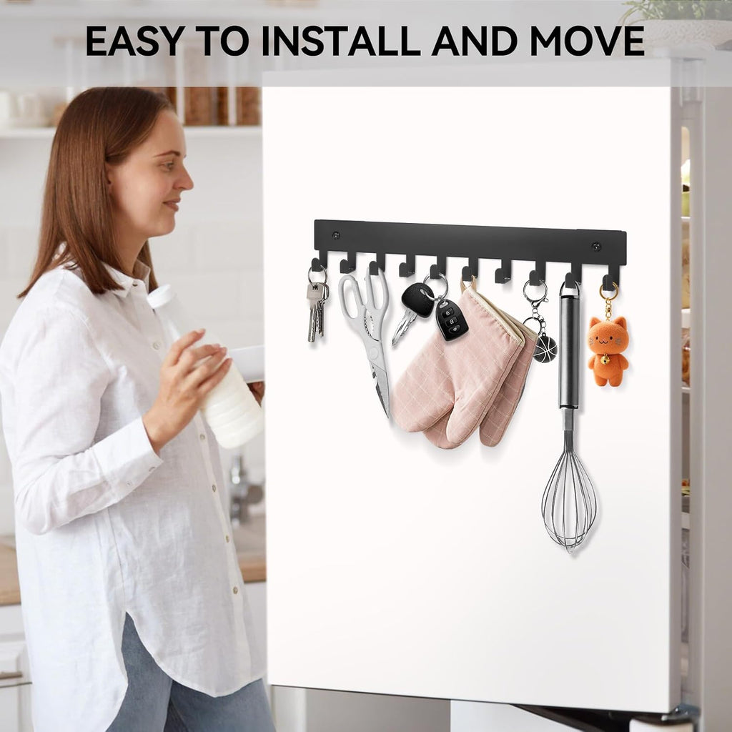 Magnetic Key Holder for Frideg,Heavy Duty Magnetic Key Hanger with 10 Hooks