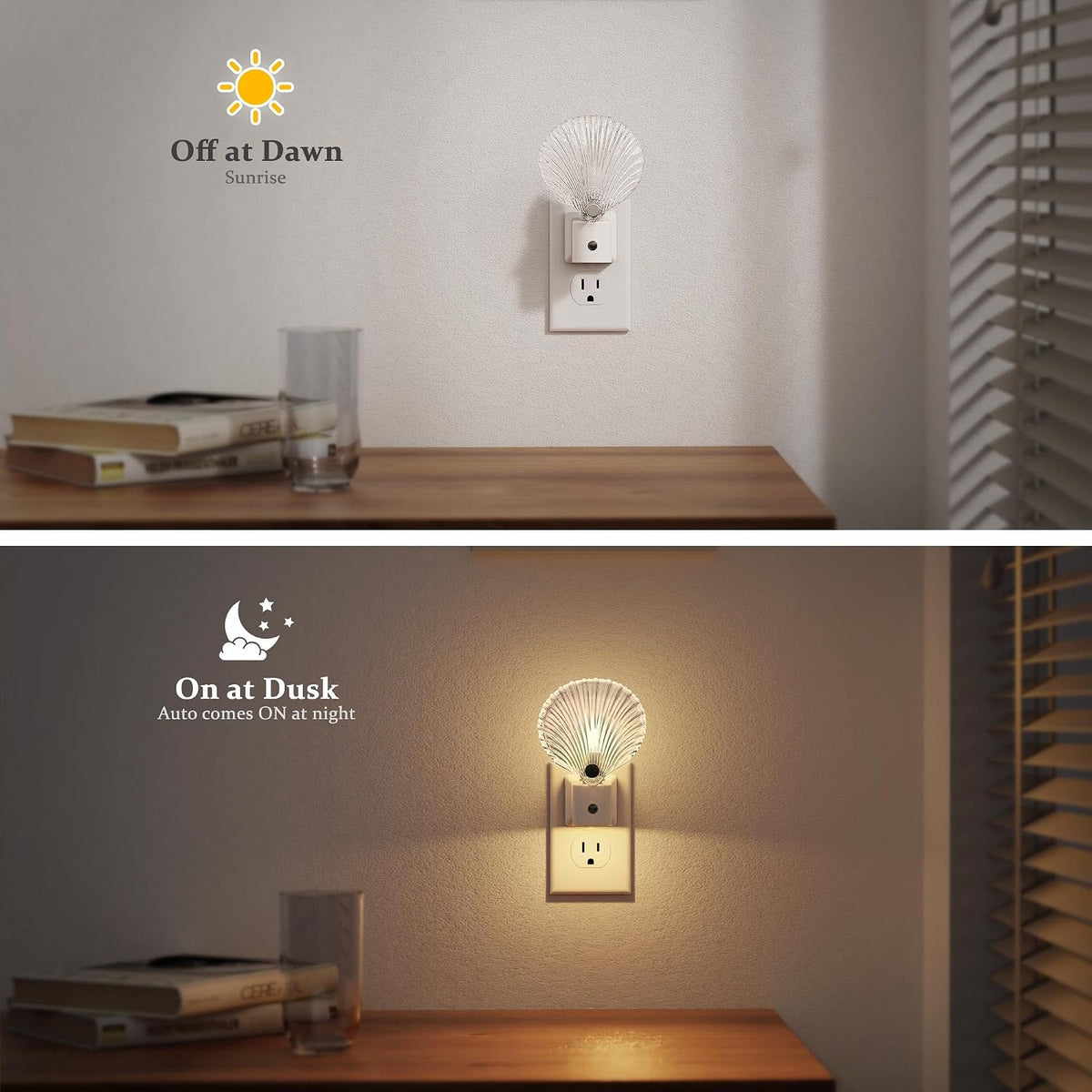 JandCase Night Light Night Lights Plug into Wall 2 Pack Dusk to Dawn Sensor