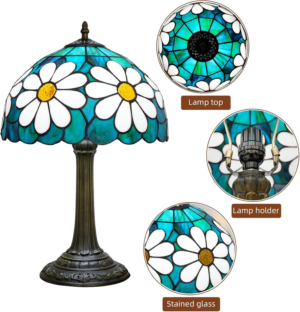 Tiffany Lamp Stained Glass Table Lamp Chrysanthemum Bedside Lamps Bedroom Living Room Dining Room Office Decoration Desk Lamp Home Decoration Creative Gift