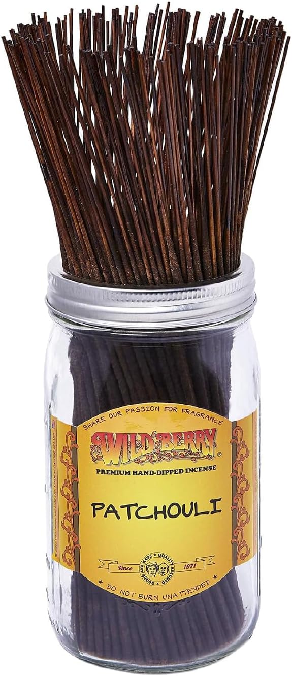 Wild Berry Patchouli 11-Inch Incense Sticks, Hand Dipped, 100 Count