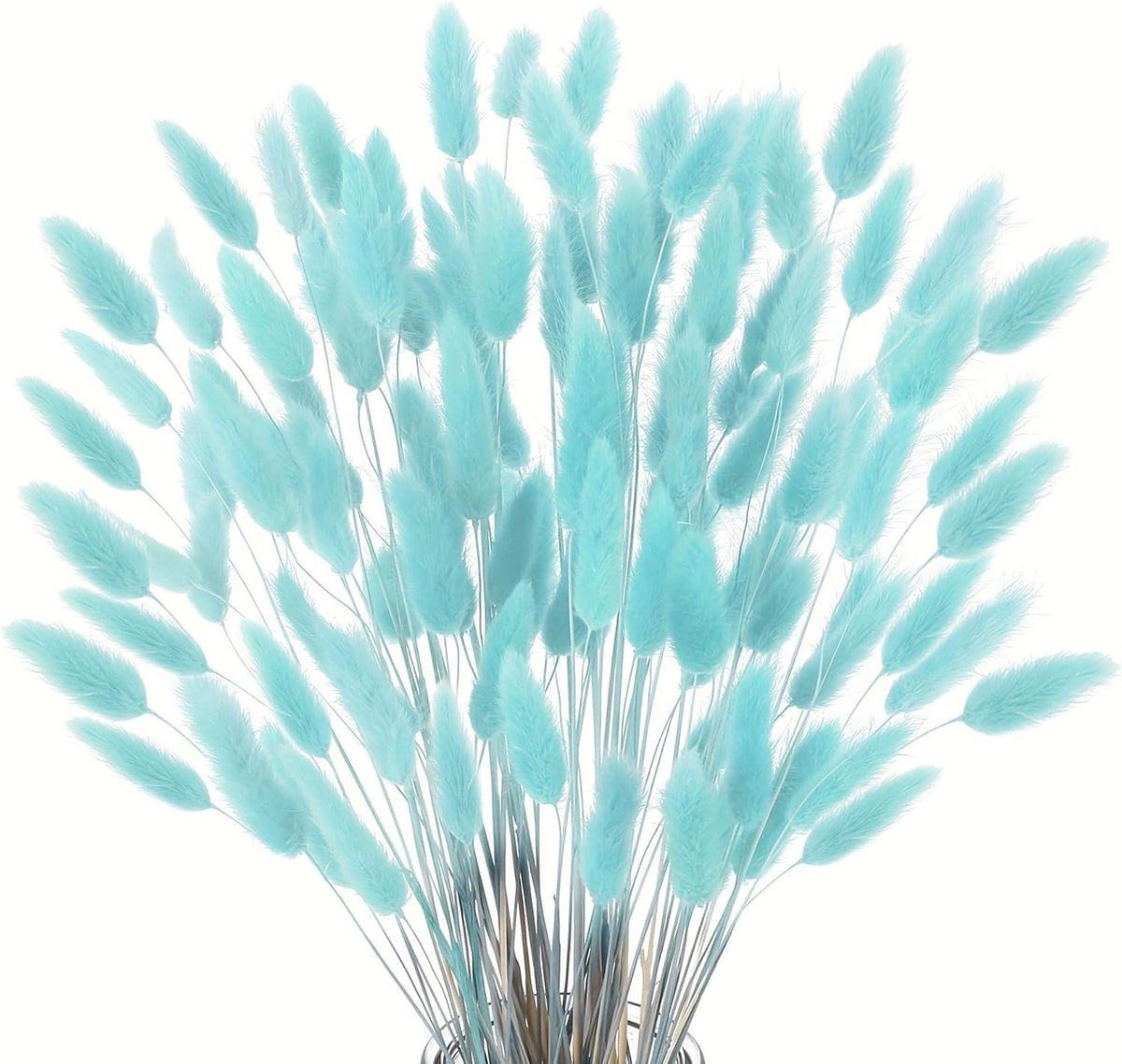 Blue Bunny Tails Dried Grass 120Pcs 17" for Boho Wedding Vase Decor