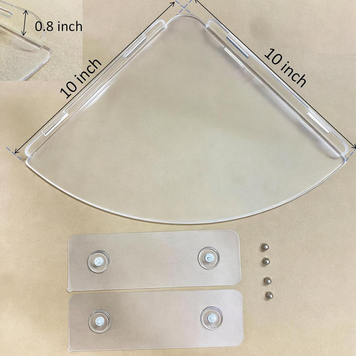 Adhesive Acrylic Corner Shower Caddy 1 Pcs