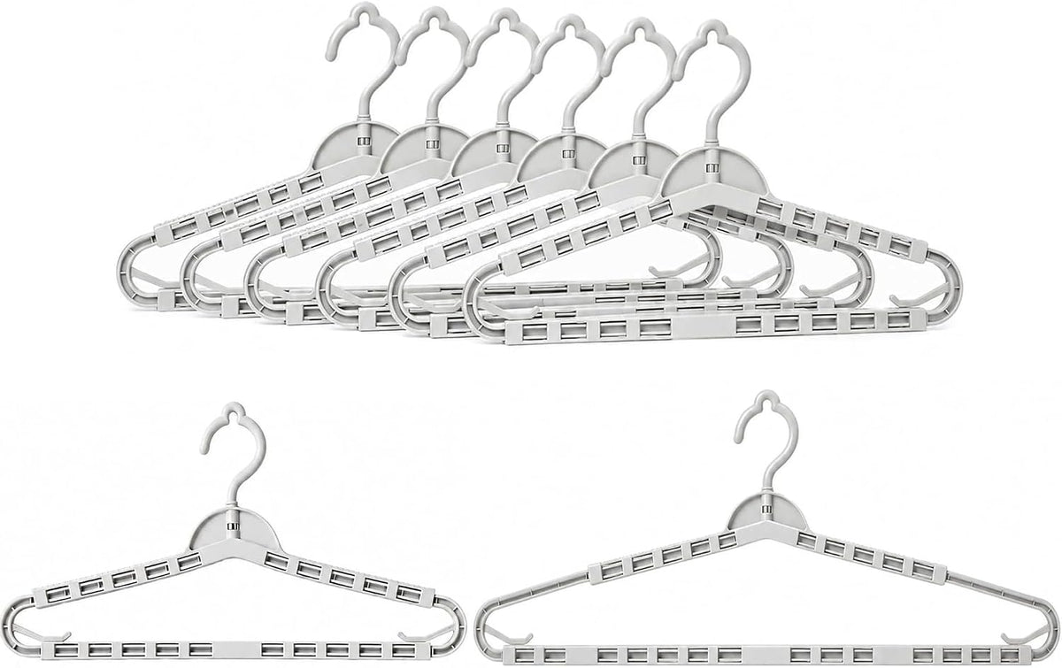 6 Pack Extra Large Hangers, Adjustable Arm Clothes Hangers, Space Saver