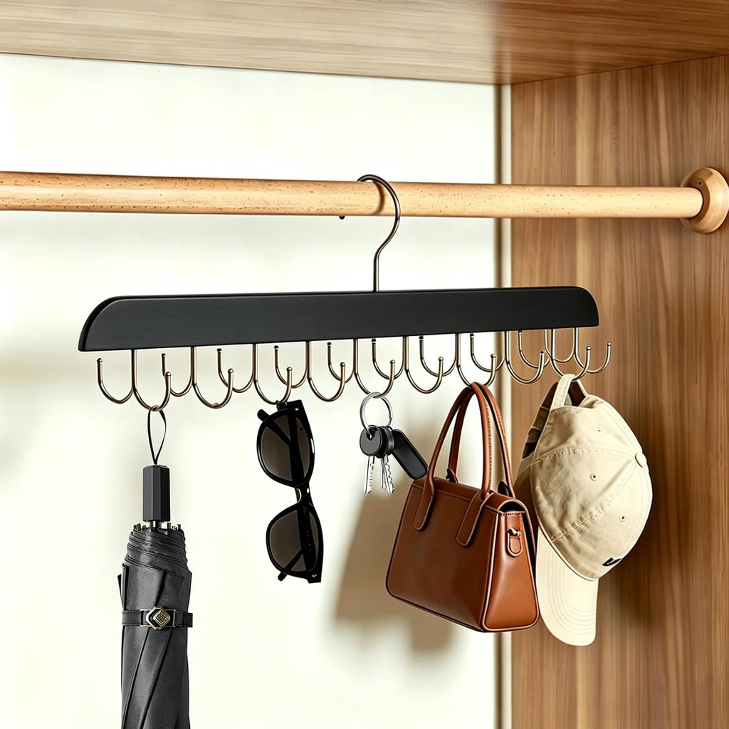 2Pcs Necklace Hanger Wall Mount Jewelry Organizer, Black