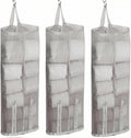 Hanging Sock Storage Bag,Sock Underwear OrganizerWall Mount Multifunctional Bag,Saver Kitchen Storage Holder,Hanging Closet Organizer,for Storing Socks Ties Plastic Bag 3PCS (Grey)